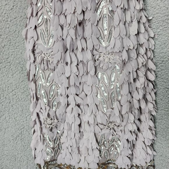 SUE WONG Women's 4 Gray Strapless NWOT Beaded Sequined Cocktail Formal Dress - Picture 3 of 14